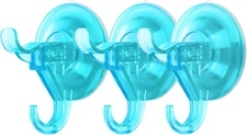 3 Pack Suction Cup Hooks, Clear Shower Suction Hanger, Removable Reusable Bathro