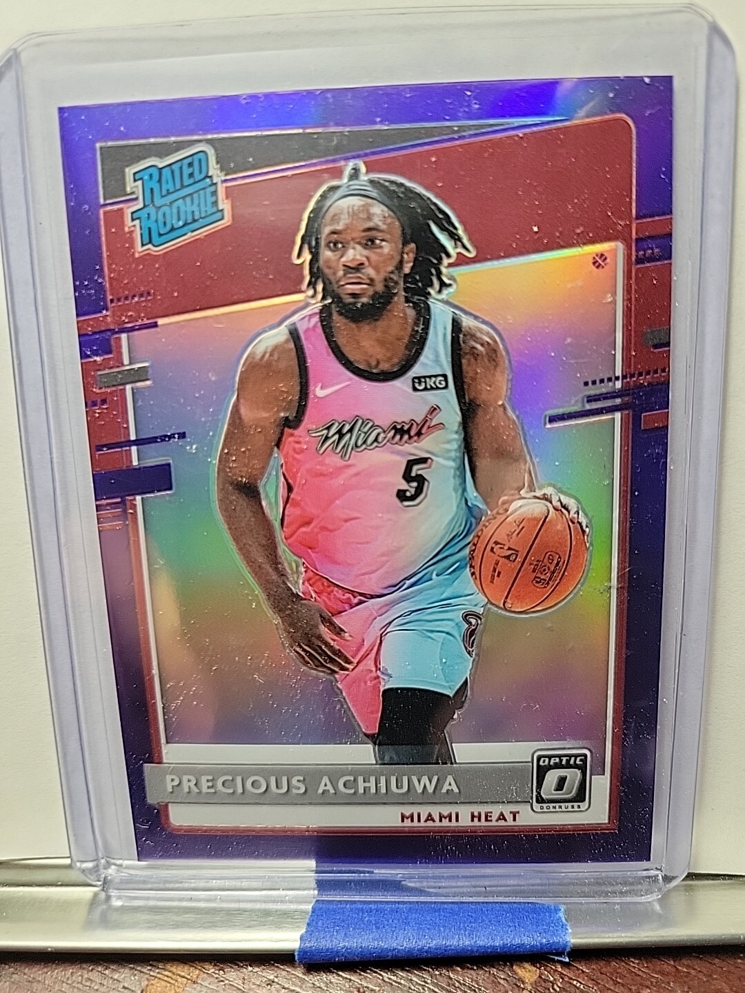 Precious Achiuwa RC 2020-21 Donruss Optic Purple Rated Rookie Miami Heat No. 170