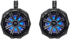(2) 8" Kicker LED Speakers+SSV Swivel Cage Pods For 2014-Under Polaris RZR XP4