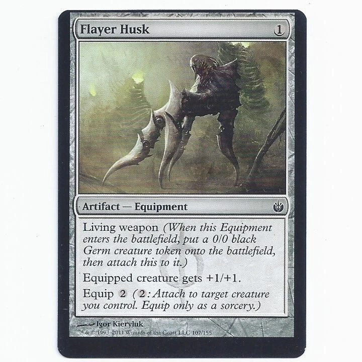 MTG Mirrodin Besieged MBS Flayer Husk 107/155 misprint off-center miscut Magic - Image 2 of 3