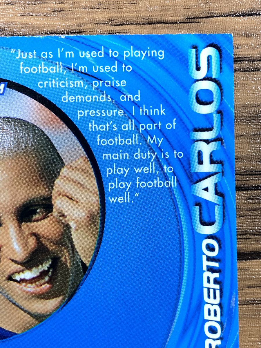 Team Pepsi 2002 FIFA World Cup Soccer Card Roberto Carlos KFC