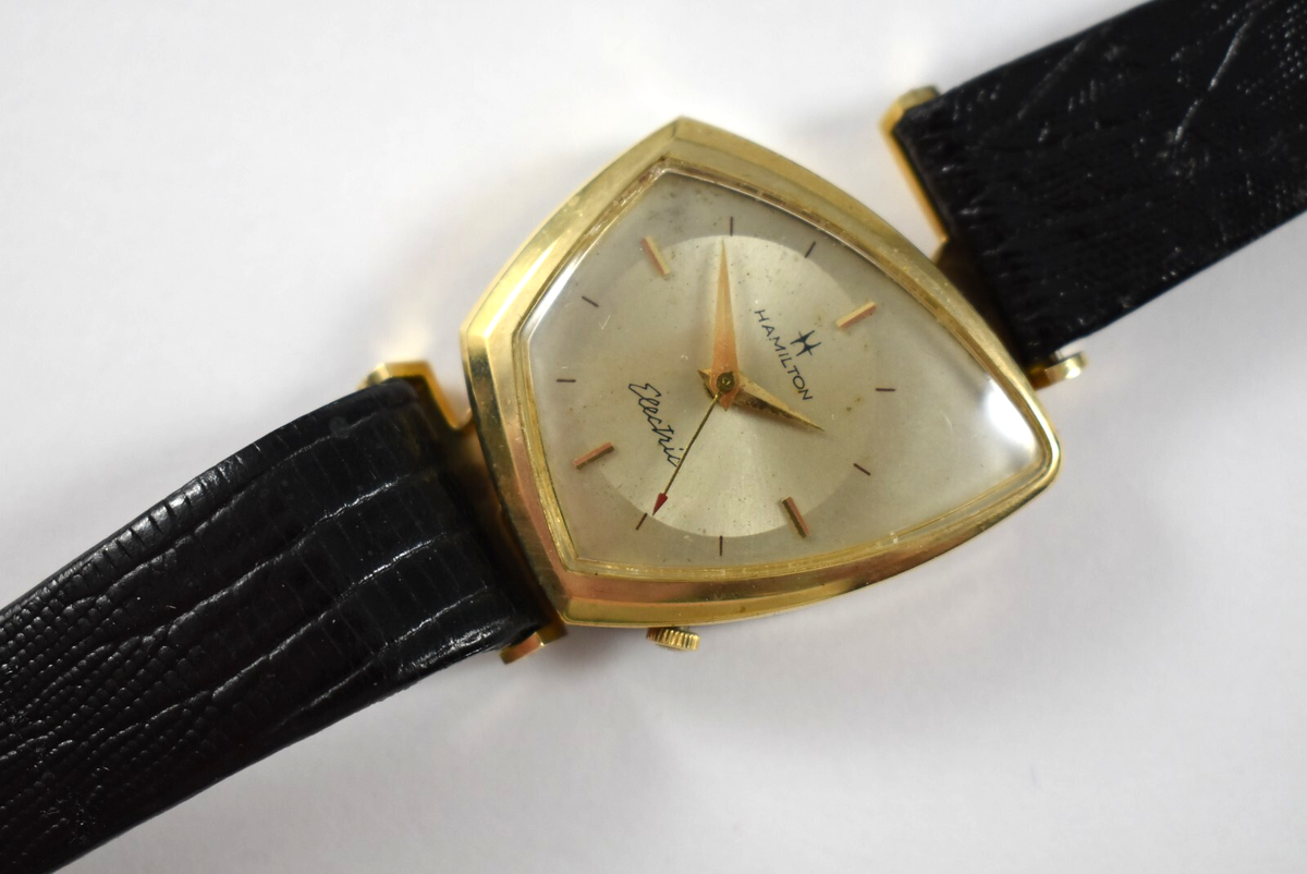 Vintage Hamilton Altair Rare Asymmetric Electric 505 10KGF Wrist 