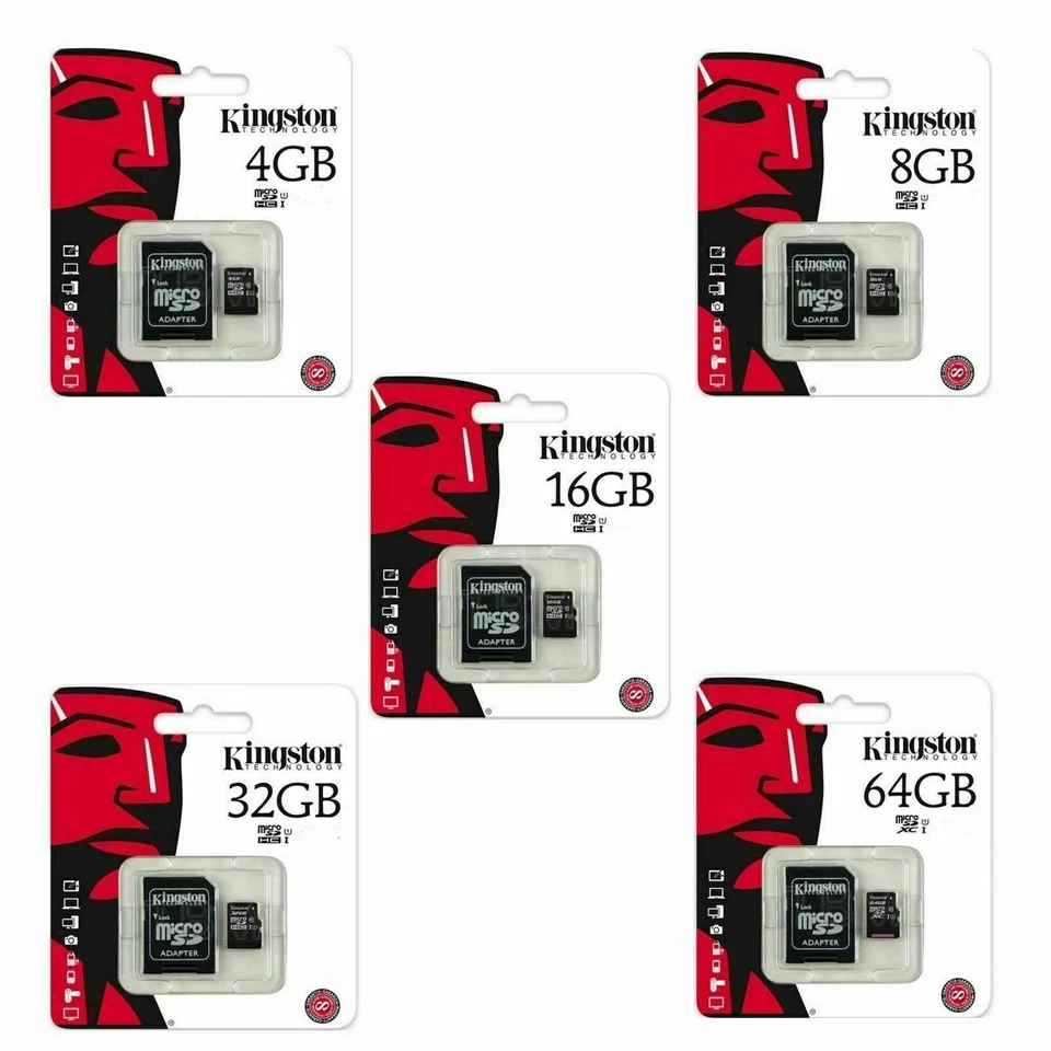 KINGSTON MICRO SD MEMORY CARD 8GB 16GB 32GB 64GB 128GB ADAPTER UK SELLER - Image 2 of 4