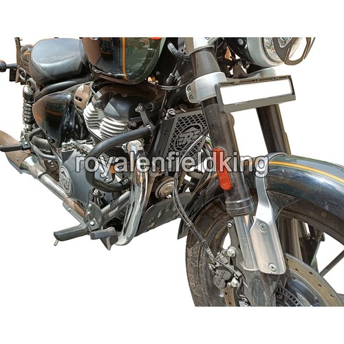 Fit For Royal Enfield SUPER METEOR 650 "Compact Engine Guard, Black" - Picture 9 of 11