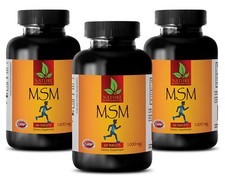 Pain Relief - MSM 1000mg - Joints  Bones Support - 3 Bottles
