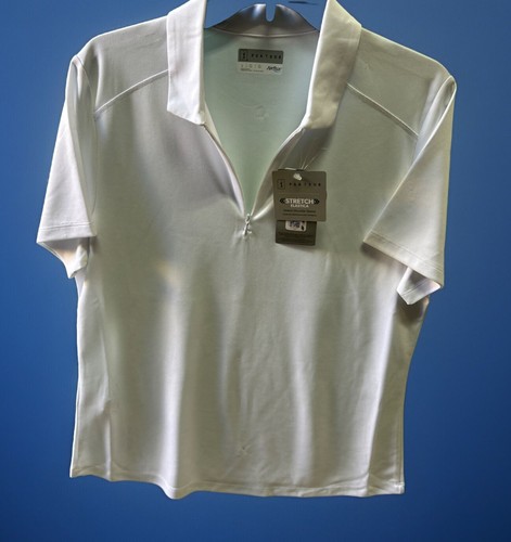 NWT,PGA Tour,white Dri-Fit,short Sleeve, 1/4 Zip Up Polo- Women's Large Airflux - Picture 3 of 7