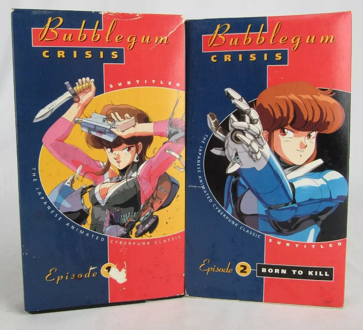 vintage Anime vhs lot x2 tapes Bubble Gum Crisis 1 2 1992 Subtitled  Japanese