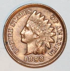1898 Indian Head Cent - Light Brown - BU - #0896D FREE SHIPPING