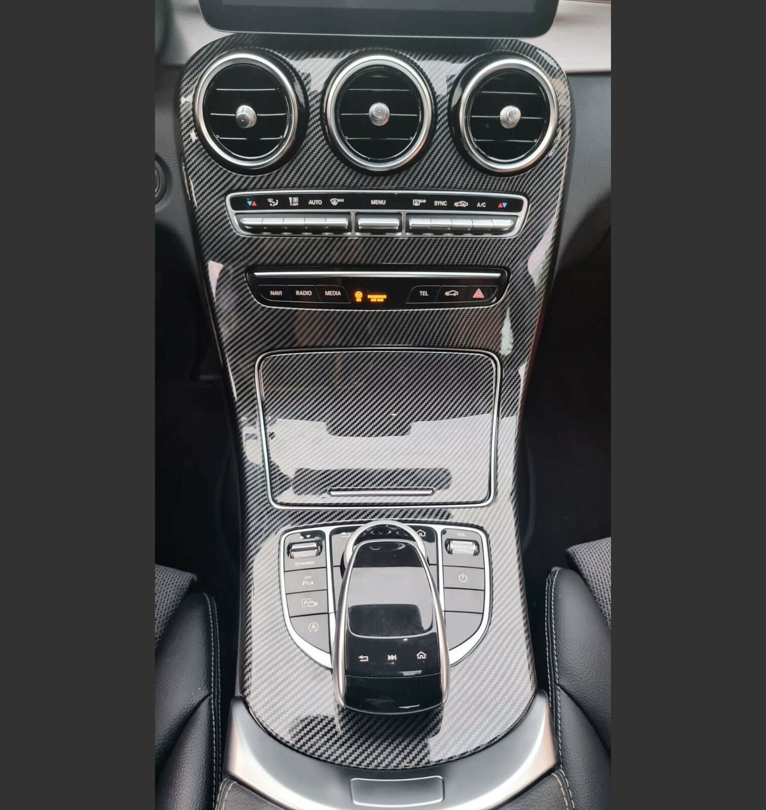 Mercedes W205 GLC Mittelkonsole Carbon Abdeckung