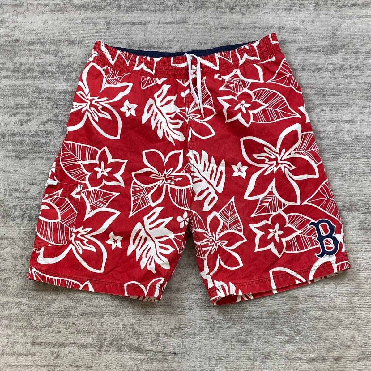 G III Boston Red Sox Swim Shorts Adult 2XL XXL Red White Trunks MLB Baseball Men