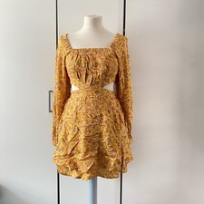 Free People Jael Printed Long Sleeve Mini Dress Size XS