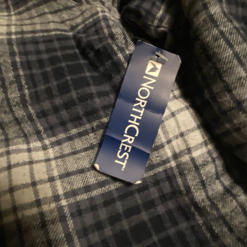 VTG Northcrest Flannel Jacket Insulated Mens 3XLT Tall Blue Plaid Shacket NWT - Picture 3 of 13