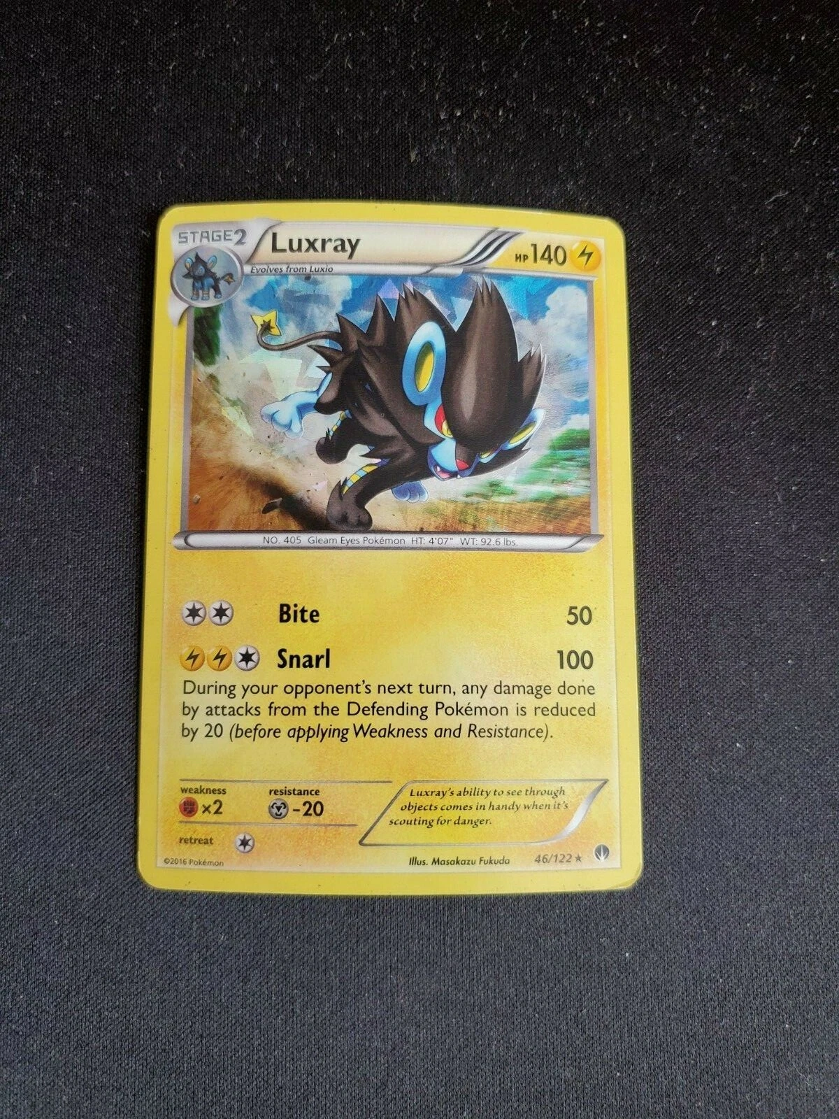 Luxray - 2016 Pokémon BREAKpoint Ultra Holo Rare #46/122 - FREE SHIPPING - LP