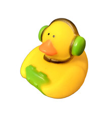 Green Gamer Duck - Bath Toy Duck 2" Rubber Bath Toy - New