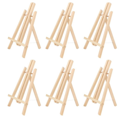 11.8'' Tall Wood set of 6 Easels, Display, Tabletop, Painting Stand for Artists
