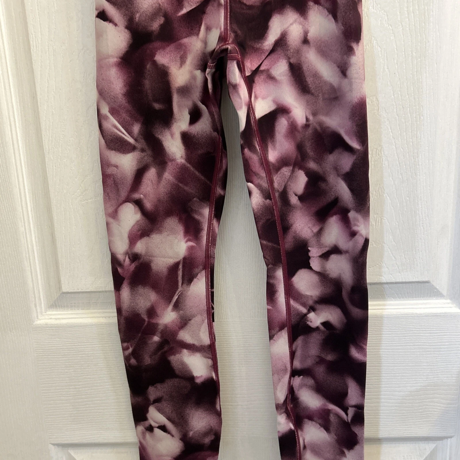lululemon purple blossom alpine white print leggings