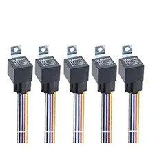 5 Pack 12V Relay with Harness 40/30 AMP Car Relays 5-Pin 30/40A 12V SPDT with In