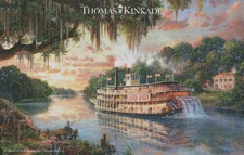 (10 - 40) LOT Large Postcard WHOLESALE Kinkade RIVER QUEEN Steamboat Mississippi
