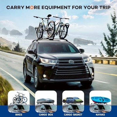 Wonderdriver Lockable Roof Rack Cross Bars 220lb Compatible with 2014-2019