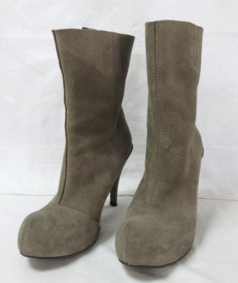 Pedro Garcia Plateau Stiefel Gr. 40,5 Grau/Taupe Rauhleder