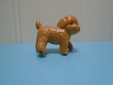 LIGHT BROWN HARD PLASTIC PUPPY DOG 1" X 1.25" FIGURE UNBRANDED  MA1396A 