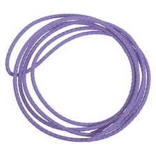 2.2 Yards 4mm Dia Leather Cord Braided String for DIY Crafts, Light Purple