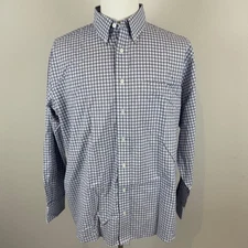 Jos A Bank Mens L Plaid Shirt Long Sleeve Traveler Collection Button Up Casual