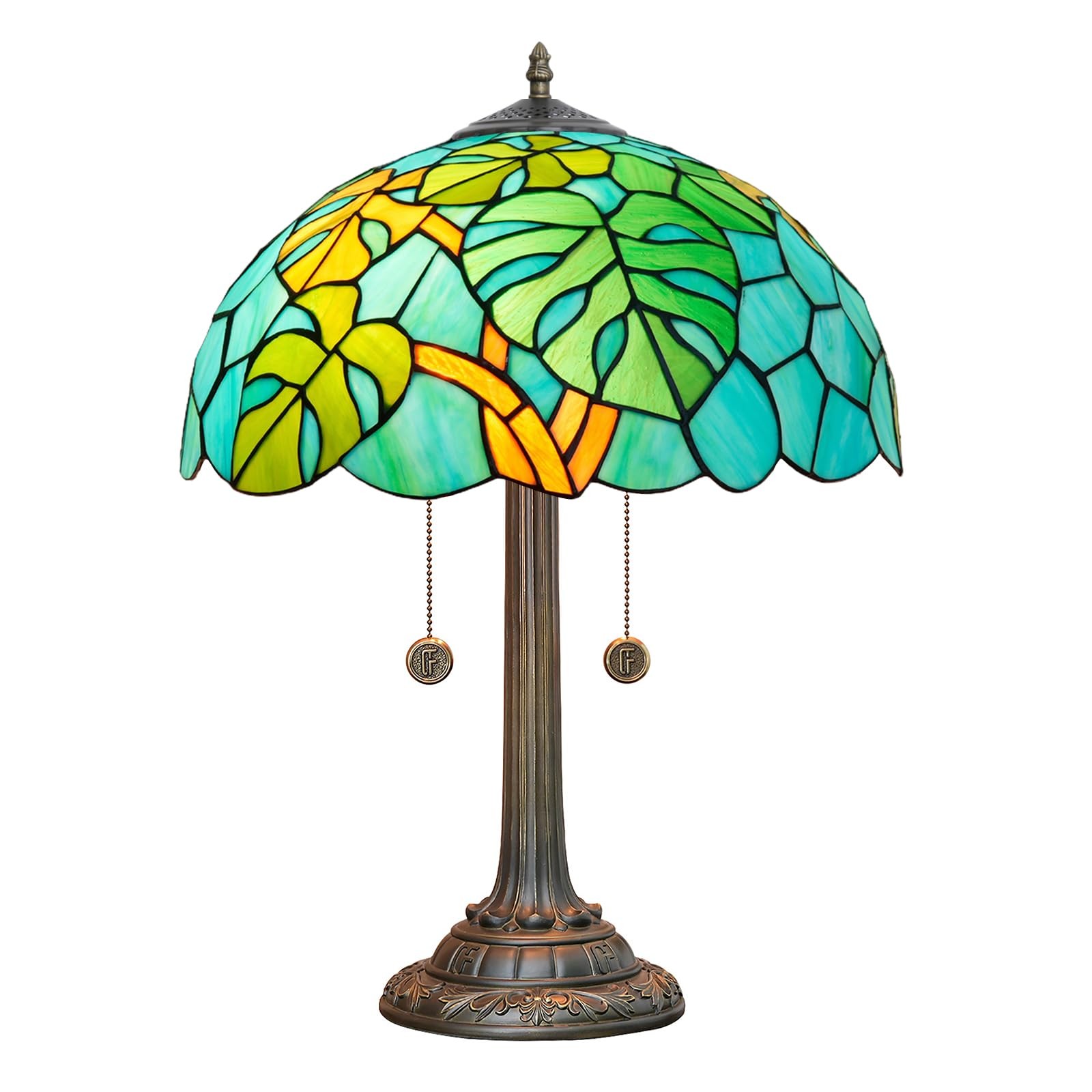 Lampe verte Tiffany tortue pour tamiser la lumière et décorer un coin nuit