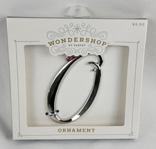 NEW Wondershop Metal Monogram Letter Initial O Holiday Ornament In Box Silver