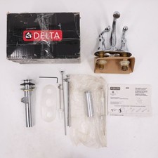 Delta 2594LF Windemere 2-Handle Centerset Bathroom Faucet Chrome with Drain