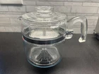 Vintage Pyrex Flameware Glass Percolator 6 Cup Glass Coffee Pot 7756