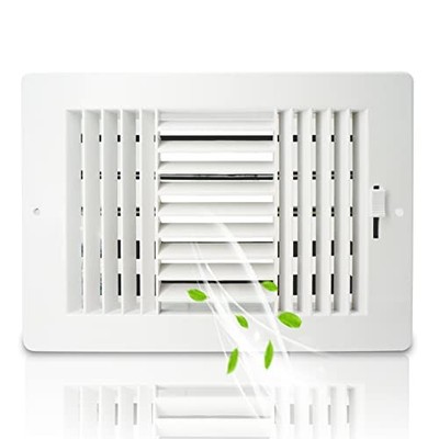 10x8 Inch(Duct Opening)  Ceiling Register Wall Vent 3-Way Plastic Sidewall 10×8