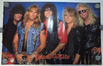 1988 Vintage Great White #3193 Rock Band Group Shot Funky Poster 22 x 34