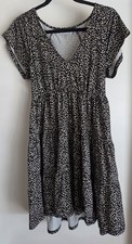 Urban Outfitters Polka Dot Mini Dress S Black White V-Neck Short Sleeve