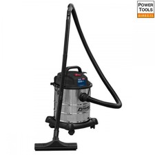 Sealey PC195SD Aspirapolvere Bagnato e Secco 20L 1200W/230V Tamburo Inox