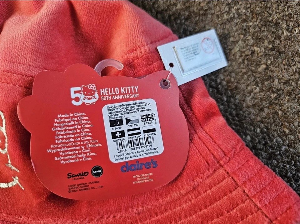 Claires Accessories Hello Kitty 50th Anniversary Sun/bucket Hat - Image 4 of 4