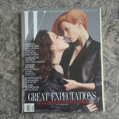 W Magazine September 2010 Kat Dennings & Jessica Chastain Cover