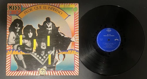 KISS—Peor Que El Infierno—1975 MEXICO—GX 01-764–Blue GAMMA Labels