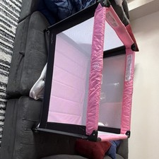 Portable Foldable Pink Play Yard for Infants and Toddlers