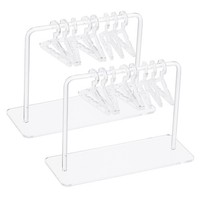 2 Set Ohrringhalter 16 KleiderbüGel,Acryl Ohrring Organizer StäNder,Transparent