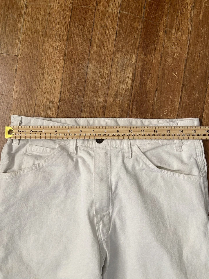 Pantalón utilitario vintage de carpintero de lona blanca Dickies talla adulto 31x33 Foto 4 de 4