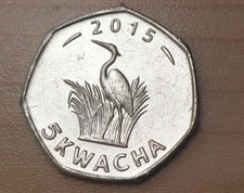 2015 Malawi 5 Kwacha Purple Heron Unc.