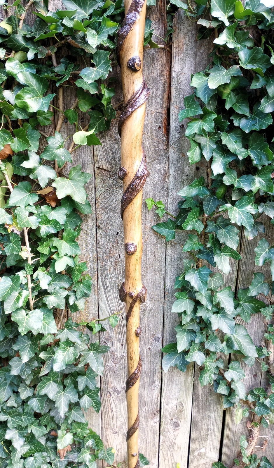 70" - Hand Carved - Finished - Twisted Maple Wood - Hiking Stick - Wizard Staff