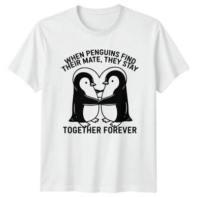 Wenn Pinguine ihren Partner finden bleiben sie T-Shirt Pinguine Jahrestag Geschenk