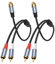 1FT RCA Splitter 1 Female to 2 Male, 2 Pack - RCA Audio Video Cable Splitter Ada