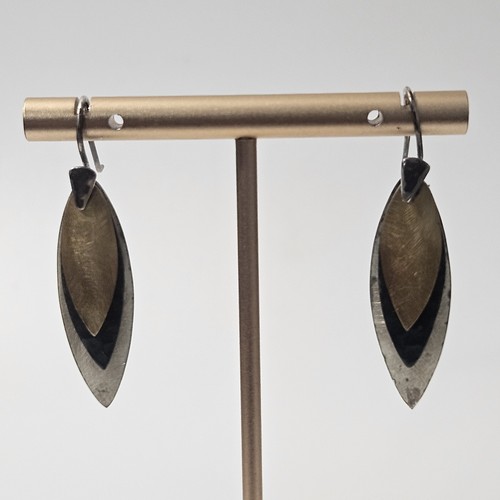 Guillermo Arregui Sterling Silver Triple Leaves Earrings Taxco Mexico Artist