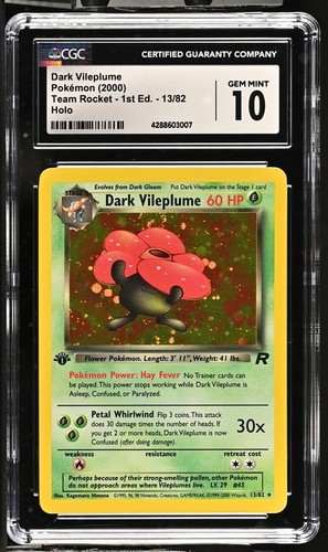 Dark Vileplume (Unlimited) graded CGC 10 for sale on eBay