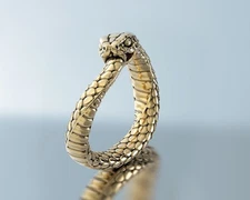 Vintage Gold Black Oxidized Snake Ring Serpent Style Serpent Christmas gifts