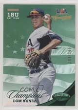 2013 USA Baseball Champions Certified National Team Mirror Green Dom Nunez fm0