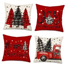 Fukeen Merry Christmas Pillow Covers 16x16 16"x16" S Christmas Tree Red Truck